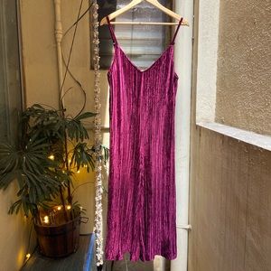 Dark Red Hot Velvet Jumpsuit. Size - M